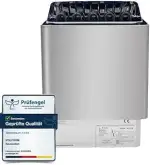 Thermolux Saunaofen 6 KW, Finnischer Elektro-Heizgerät Saunaheizung Gunmetal, Elektro-Sauna Heizgerät, ohne Touch-Bedienung, ohne Saunasteine