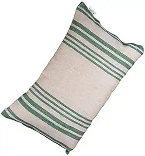 FinTec gestreiftes Saunakissen Streifen grün I 400 x 200 mm | 70% Leinen, 30% Ba