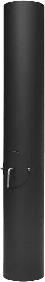 raik Rauchrohr/Ofenrohr mit Zugregulierung, Tür und Kondensatring Durchmesser 150 mm 1000 mm Länge Stahlblech Schwarz SH105-150-sw