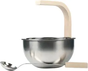 Sauna-Eimer, finnischer Spa-Eimer aus Edelstahl, hitzebeständiger Metallbehälter