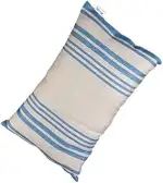 FinTec gestreiftes Saunakissen Streifen blau I 400 x 260 mm | 70% Leinen, 30% Baumwolle & 100% Polyester-Hohlfaser I Waschbar I Atmungsaktiv I Hygienisch