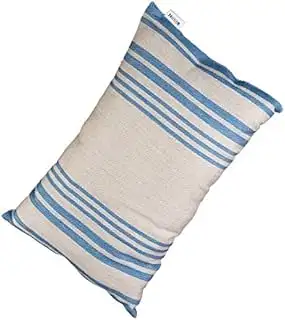FinTec gestreiftes Saunakissen Streifen blau I 400 x 260 mm | 70% Leinen, 30% Ba
