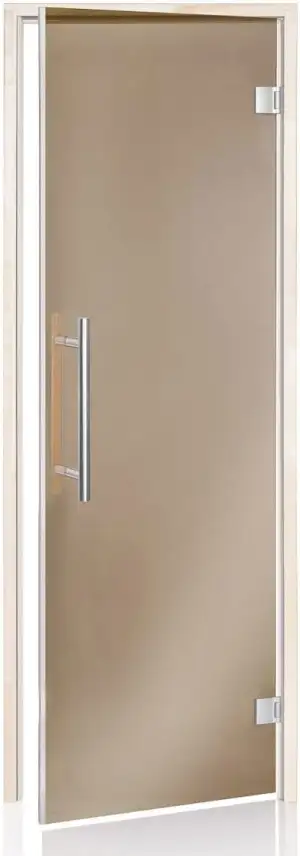 Saunatür BENELUX Magnet Hochwertige Glastür 8mm inkl. Zarge Vollholz Leicht Eins