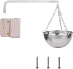 Edelstahl Beheizbare Aromaschale für Sauna mit Schwenkkette, Holzgriff Ätherisches Öl Diffusor Kompatibel mit Infrarotkabine, Saunasalz
