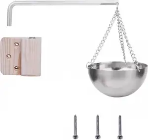 Edelstahl Beheizbare Aromaschale für Sauna mit Schwenkkette, Holzgriff Ätherisch