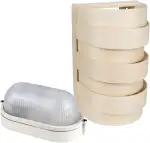 Sauna Beleuchtung Set Lampenschirm Sawo 917-VA aus Espe mit E27 IP54 Saunalampe und 5m Silikonkab...