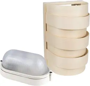 Sauna Beleuchtung Set Lampenschirm Sawo 917-VA aus Espe mit E27 IP54 Saunalampe 