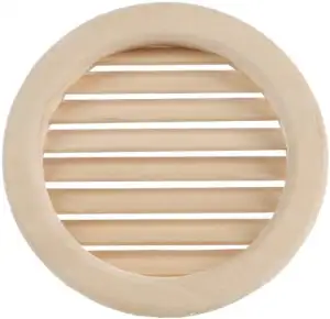 eliga Lüftungsgitter rund mit schrägen Holzleisten
