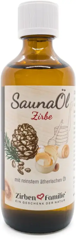 Zirben Familie® Saunaaufguss Zirbe 100ml | Saunaöl aus Zirbelkiefer | Sauna Aufg