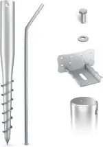 80 cm Base-Set 3er Schraubfundamente + Zubehör; Ø 60 x 2; M12