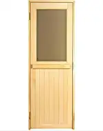 Sotra MAX Saunatür Lindenholz mit gehärtetem Doppelglas – Holz Saunatür mit bronzefarbenem Isolie...