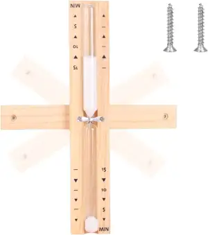 Sauna Sanduhr, Sanduhr Sauna Zubehör 15 Minuten, Weißem Natursand + 2 Edelstahl 