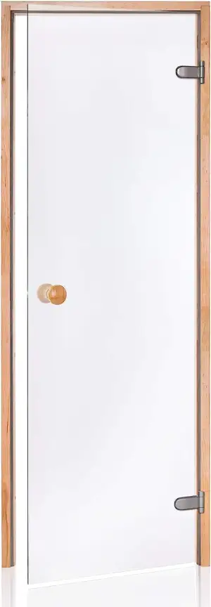 Saunatür CLASSIC Hochwertige Glastür 8mm inkl. Zarge Vollholz Leicht Einstellbar