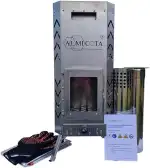 Zelt-Saunaofen Edelstahl | hochwärtige Verarbeitung | Füße klappbar | Füße verriegelbar | rasante Heizprozess | mobiler Ofen | Gewicht 21kg | minimaler Holzverbrauch | platzsparend