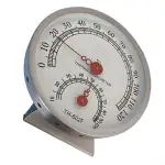 Thermometer-Hygrometer aus Edelstahl zur Messung von Saunatemperatur und Luftfeuchtigkeit mit lei...