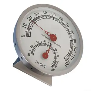 Thermometer-Hygrometer aus Edelstahl zur Messung von Saunatemperatur und Luftfeu