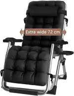 Sonnenliege Klappbar, Liegestuhl, Extra groß Gartenliege, für Patio-Garten-Strand-Pool, mit Kisse...