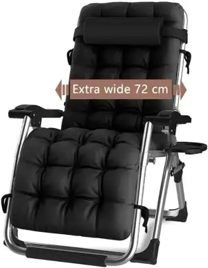 Sonnenliege Klappbar, Liegestuhl, Extra groß Gartenliege, für Patio-Garten-Strand-Pool, mit Kisse...