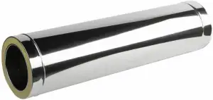 Edelstahl Kaminrohr 100cm Ofenrohr Doppelwandiges Rohr Rauchrohr Premium Ofenroh