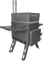 Saunaofen Camping Klappholzkohle Brennholz Outdoor Angeln Heizung Herd Multifunktions Tragbare Sauna Herd Zelt Heizung Öfen(Black)