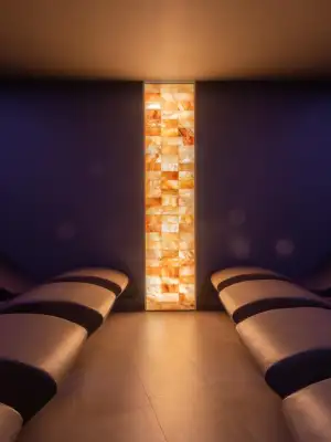 Sauna-Paneel für Wellness, Zuhause, Salzsteine, Salz, authentisch, verschiedene Größen mit Licht (H40 x L80 cm)