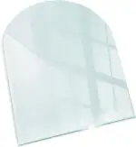 Funkenschutz Kaminofen Glasplatte Kaminplatte Kaminglas Ofenglas gehärtetem Glas 80x70cm Halbrund Premium Hitzeschutz für Kamin Funken- und Kratzfest Design Bodenplatte Elegante Klarglas