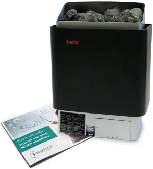 POOL Total Helo Saunaofen Cup 80 D 8kW 400V für 8-11m³, Edelstahl - Wandmontage - Made in Finland...