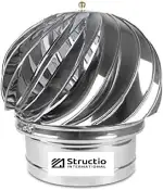 Kaminaufsatz Drehbarer Edelstahl Schornsteinabdeckung Kaminhaube Schornsteinaufsatz Lüftungsaufsatz Kamin Hut Edelstahhaube 150mm