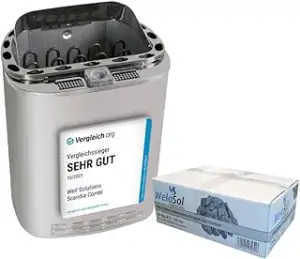 Premium Dampf Bi-o Kombi Sauna Ofen 9 KW Scandia Trendline eine Schale