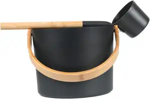 Saunakübel,Saunakübel Set,7L Aluminium Saunakübel Saunakelle Mit Langem Griff Lö