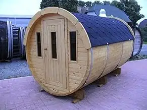 JUNIT SFF19301 Ø 1,9 m, L 3,0 m, Saunafass, Fichte mit oder ohne 0,6mTerrasse fü