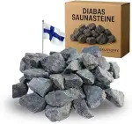 Doubleyou Geovlies & Baustoffe | Saunasteine Premium 20 kg | 50–80 mm DIABAS Mittel | Für alle Sa...