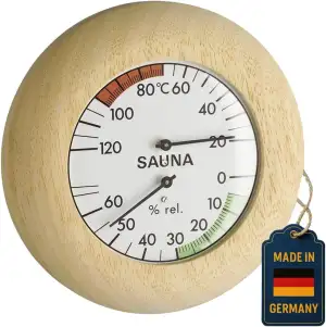 TFA Dostmann Sauna Thermo-Hygrometer, 40.1028, hitzebeständig, in Deutschland ge