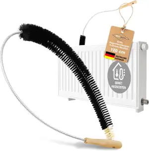 Heizkörperbürste 120cm mit Ziegenhaar Borsten für Heizkörperreinigung - Heizungs