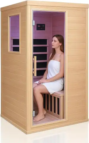 Ferninfrarot-Sauna 1 Person Tannenholz Heimsauna 5 Infrarot-Heizelemente Bluetoo