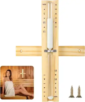 Sauna Stundenglas Sand Timer,15 Minuten Sand Timer Holz Sand Uhr Stunde Glas Tim
