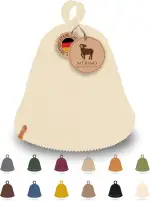 Saunamütze aus hochwertige Merinowolle – Nahtlos & formstabil – Schutz vor Überhitzung in der Sauna –2 Größen –Saunahut für Herren & Damen –Premium Sauna Zubehör (Weiß, L)