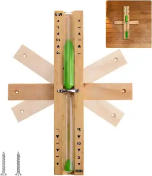 Sauna Sanduhr 15 Minuten, Saunauhr, Sanduhr Sauna, 360° Drehbare, Uhr Aus Holz G