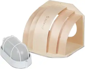 SULENO - Saunalampe BELLA ECK Saunaleuchte mit Blendschirm und Fassung, hitzebeständige Saunalamp...