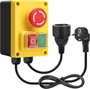 220V Einphasiger EIN Aus Schalter, Briidea Sicherheitsschalter mit Großem Rotem Not-Aus-Knopf zum...