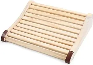 Sauna Kopfstütze Holz, Rutschfestes Ergonomisches Saunazubehör für Entspanntes Liegen, Kopfteil R...