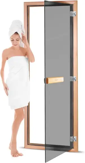 Suleno® Hochwertige Saunatür mit Zarge | Komplettset | 70 x 190 cm | Robuste Kon