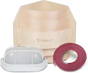 SULENO - Saunalampe BELLA ECK Saunaleuchte mit Blendschirm und Fassung, hitzebes