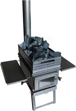 Saunaofen Camping-Klappholzofen, Holzkohle-Brennholz-Lagerung, Saunaofen, Zelthe