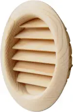 La Ventilazione LGRS100P Rundes Holzgitter für Einbau, Kiefer, rot, Ø 100 mm