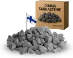 Doubleyou Geovlies & Baustoffe | Saunasteine Premium 5 kg | 32-56 mm DIABAS Klein | Für alle Saunaöfen | Hitzebeständig & Wärmespeichernd | Handverlesen & Hochwertig | Aufgusssteine