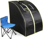 Dampfsauna Mobile Heimsauna Wärmekabine Mini Sauna Sitzsauna Gartensauna-Mini-Sauna 1000 W Verdampfer, Schwarz-B