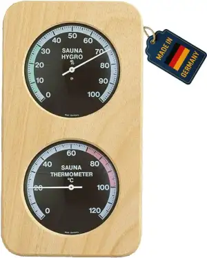 TFA Dostmann Sauna-Thermo-Hygrometer Haar-Synthetik, 40.1004, hitzebeständig, au