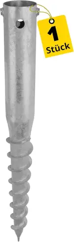 Pfostenträger rund Ø 68 mm - Bodenanker zum eindrehen - Schraubfundament - Einschraub Bodenhülsen - Stützenfuß - Erdanker - Erdspieß - Bodenhülse Sonnenschirm Wäschespinne