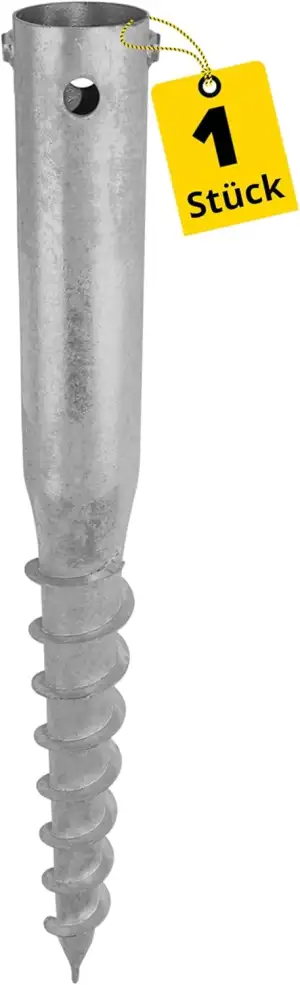 Pfostenträger rund Ø 68 mm - Bodenanker zum eindrehen - Schraubfundament - Einsc